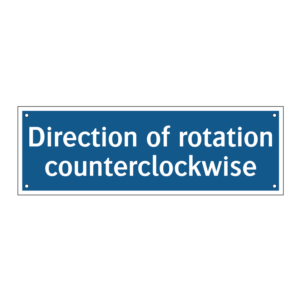 Direction of rotation counterclockwise