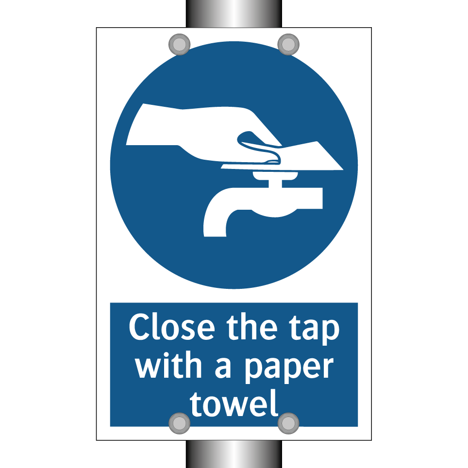 Close the tap with a paper towel