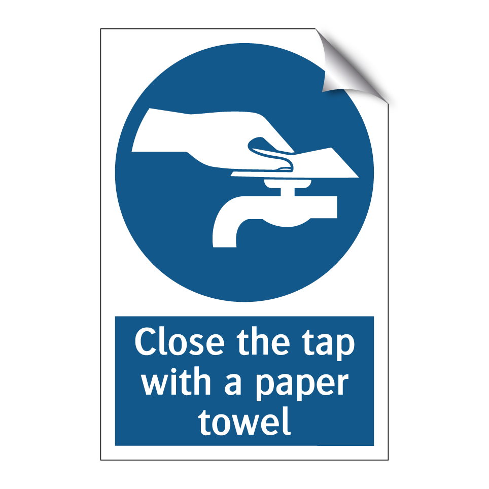 Close the tap with a paper towel