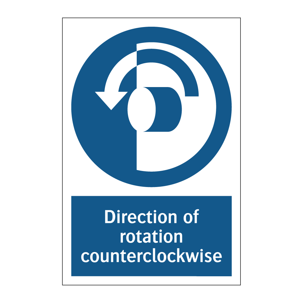 Direction of rotation counterclockwise