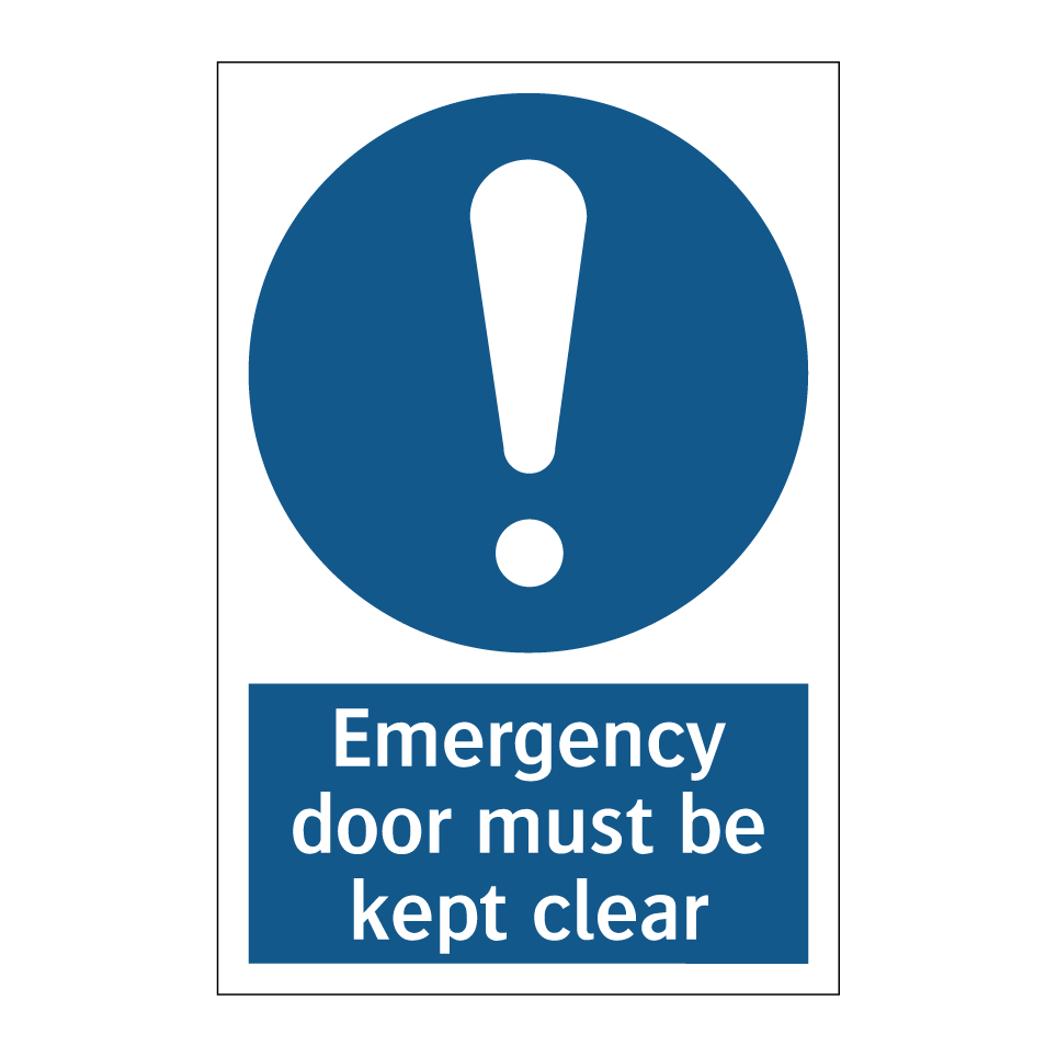 Emergency door must be kept clear