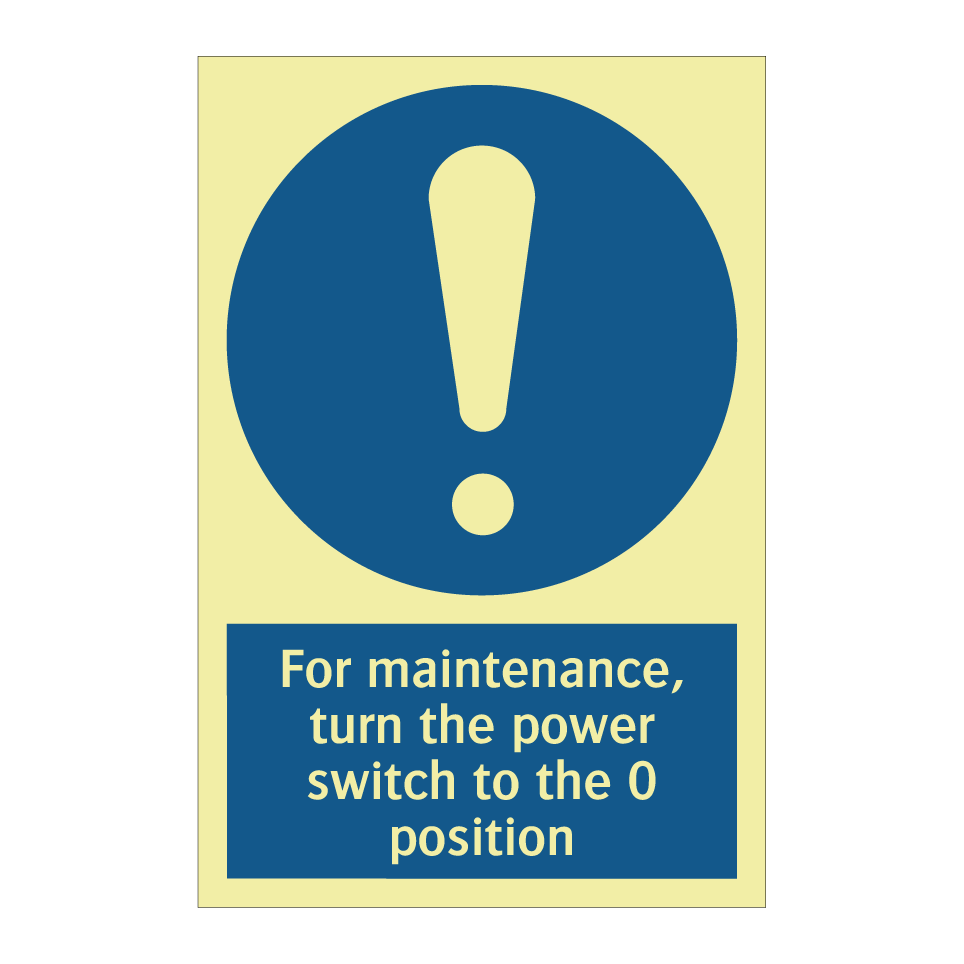 For maintenance, turn the power switch to the 0 position