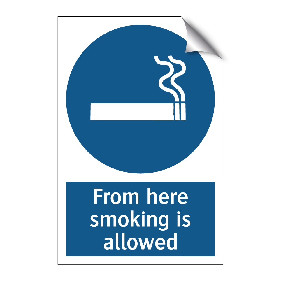 From here smoking is allowed