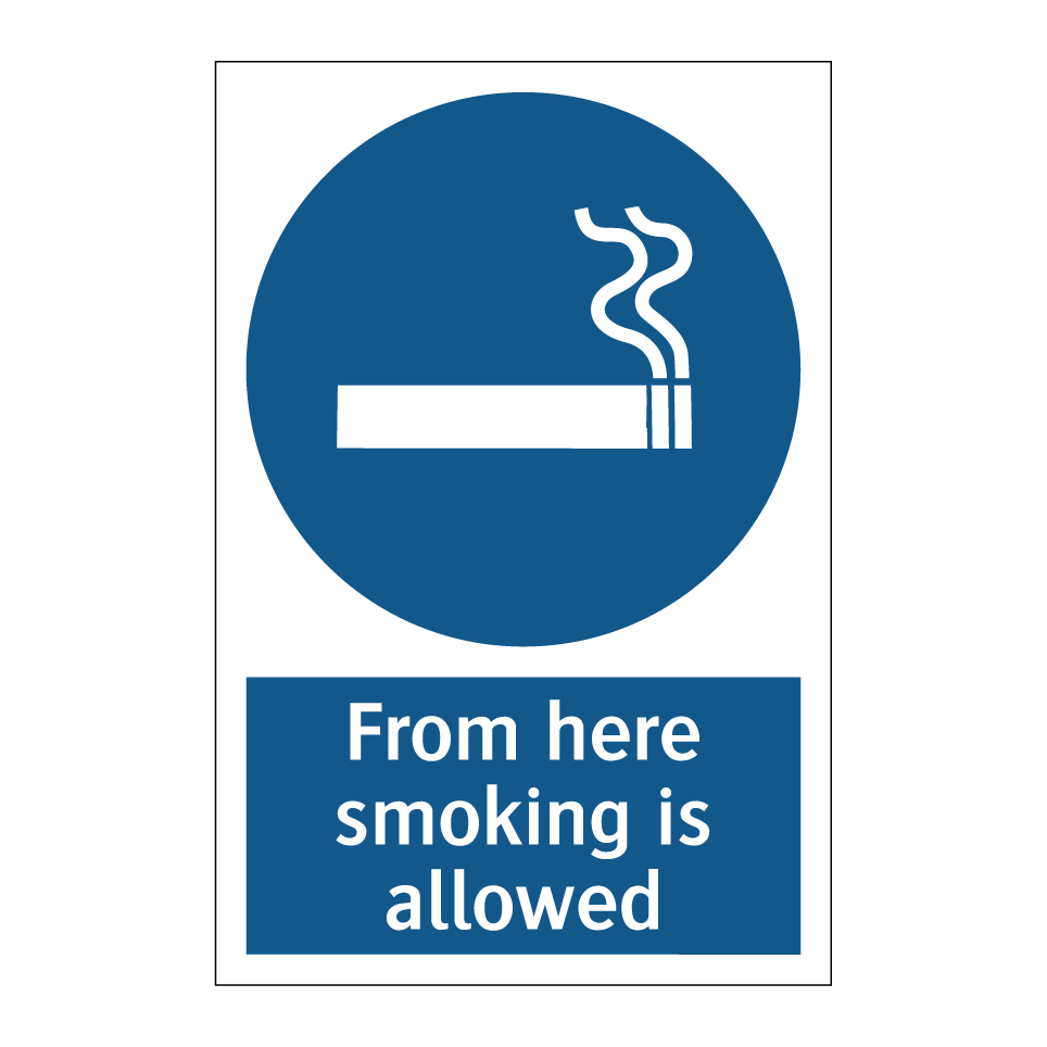 From here smoking is allowed