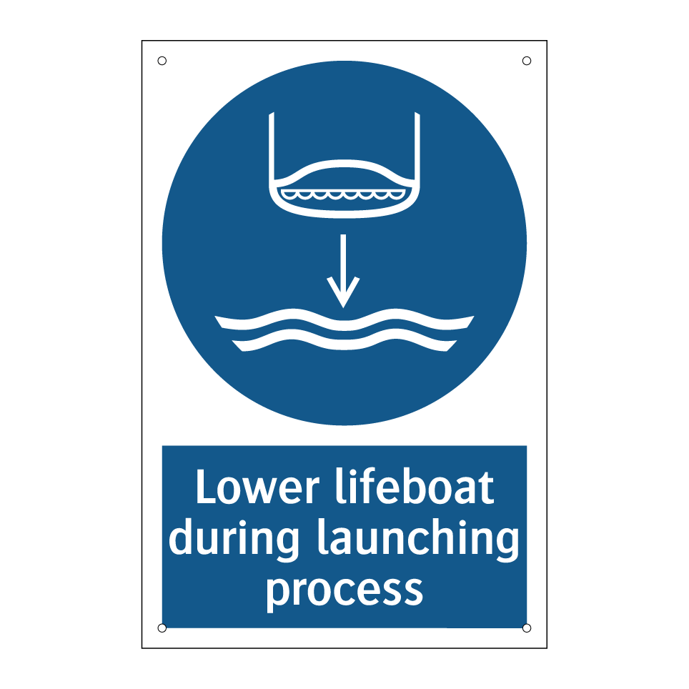 Lower lifeboat during launching process