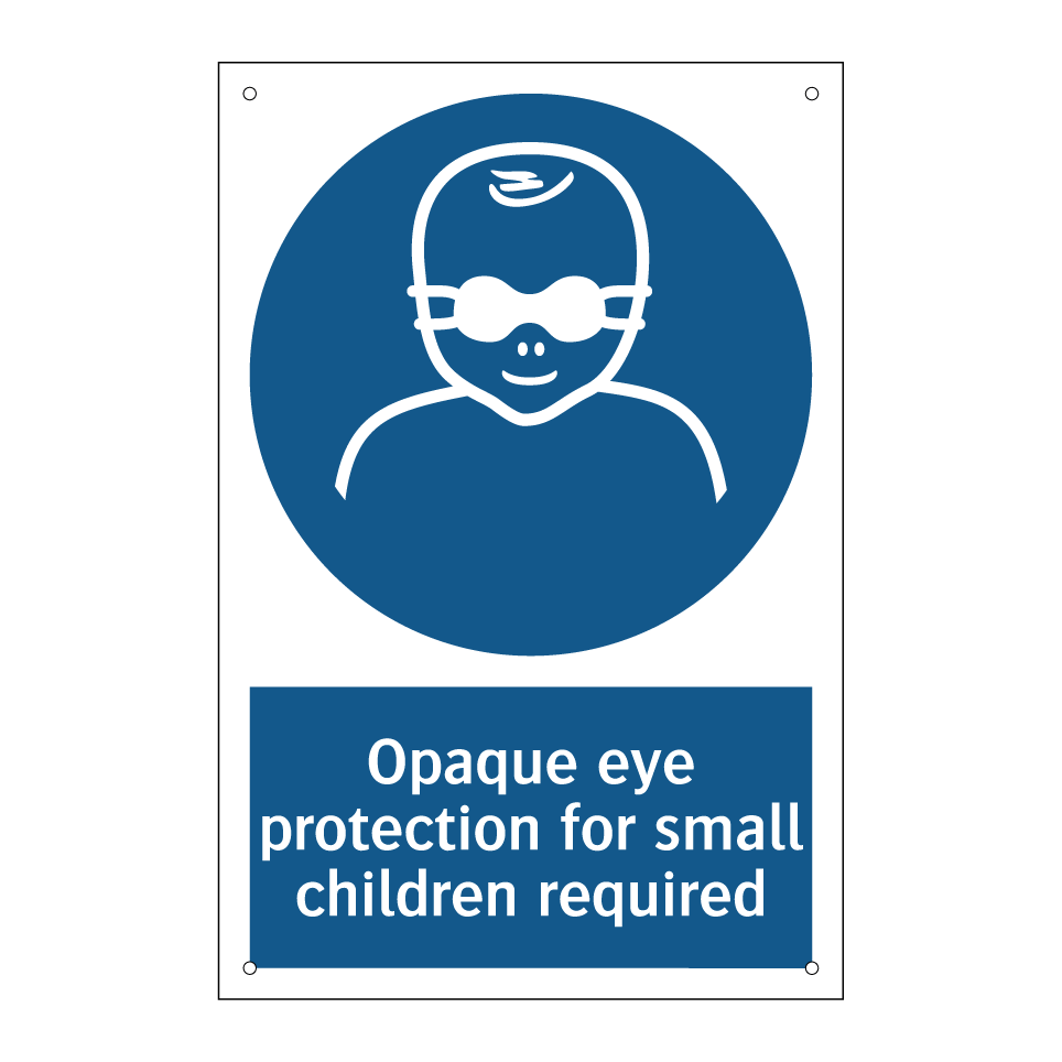 Opaque eye protection for small children required