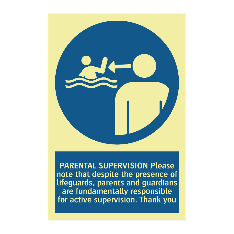 PARENTAL SUPERVISION Please note that despite the presence of lifeguards, parents and guardians are fundamentally responsible for active supervision. Thank you
