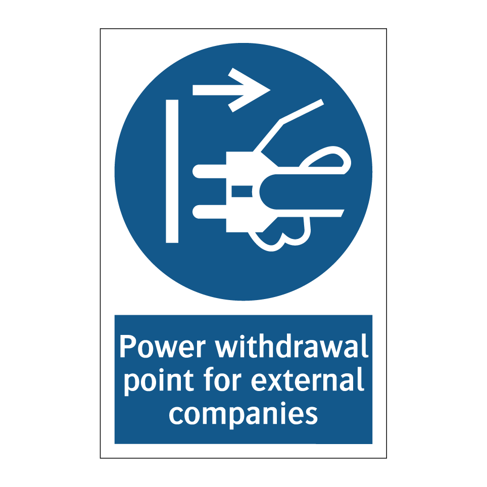 Power withdrawal point for external companies