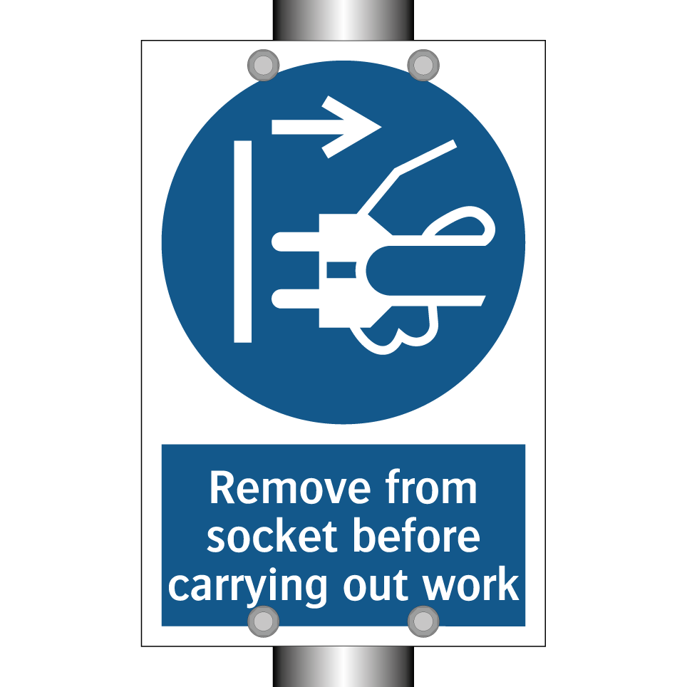 Remove from socket before carrying out work