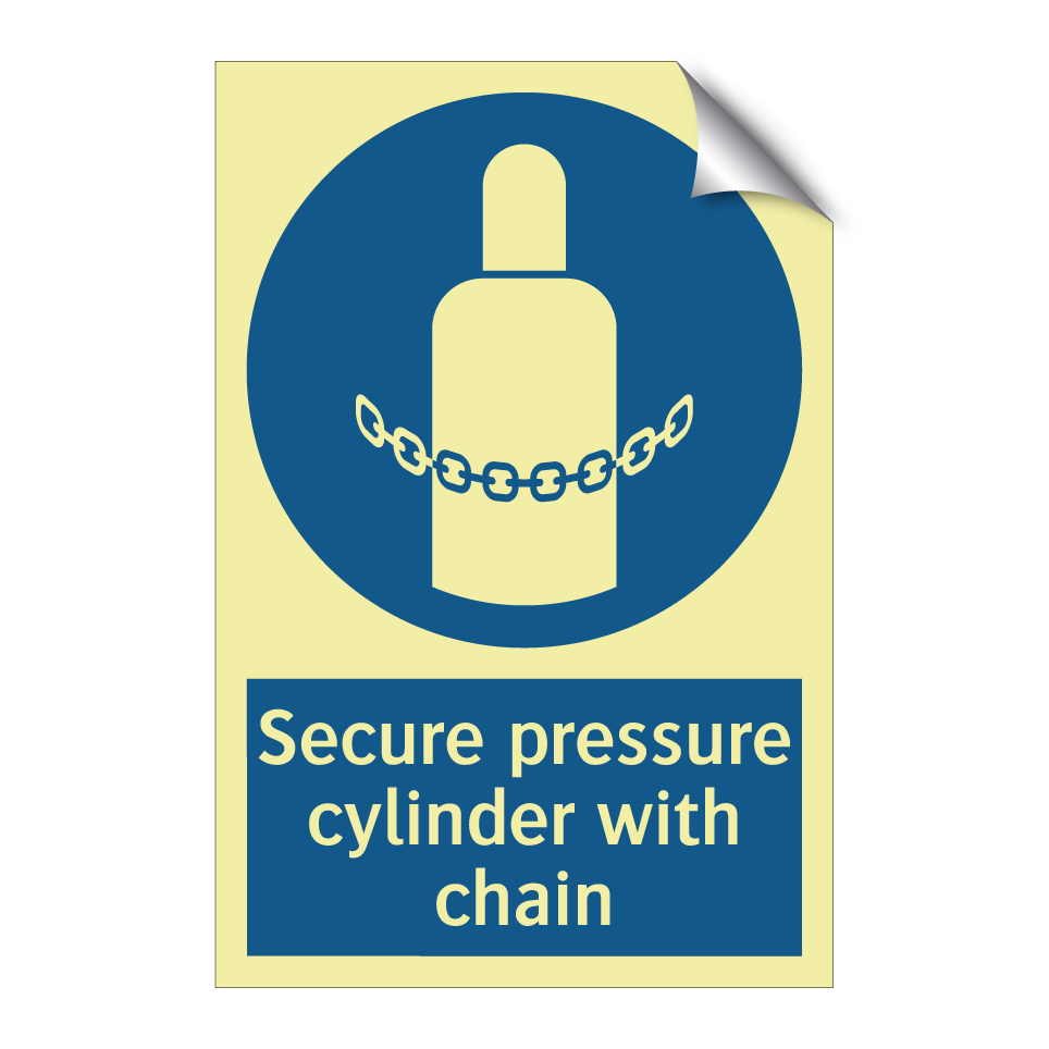 Secure pressure cylinder with chain