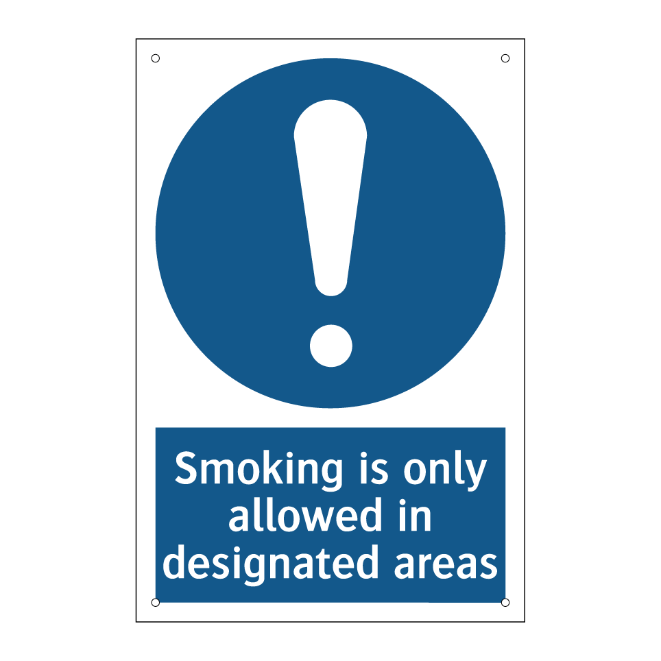 Smoking is only allowed in designated areas