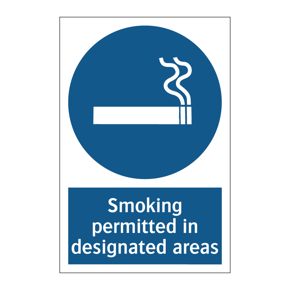 Smoking permitted in designated areas