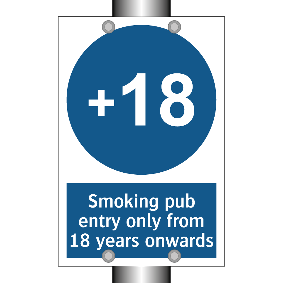 Smoking pub entry only from 18 years onwards