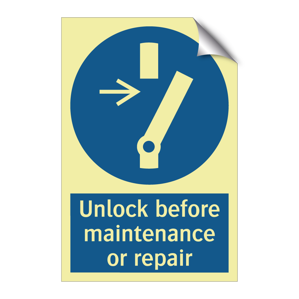 Unlock before maintenance or repair