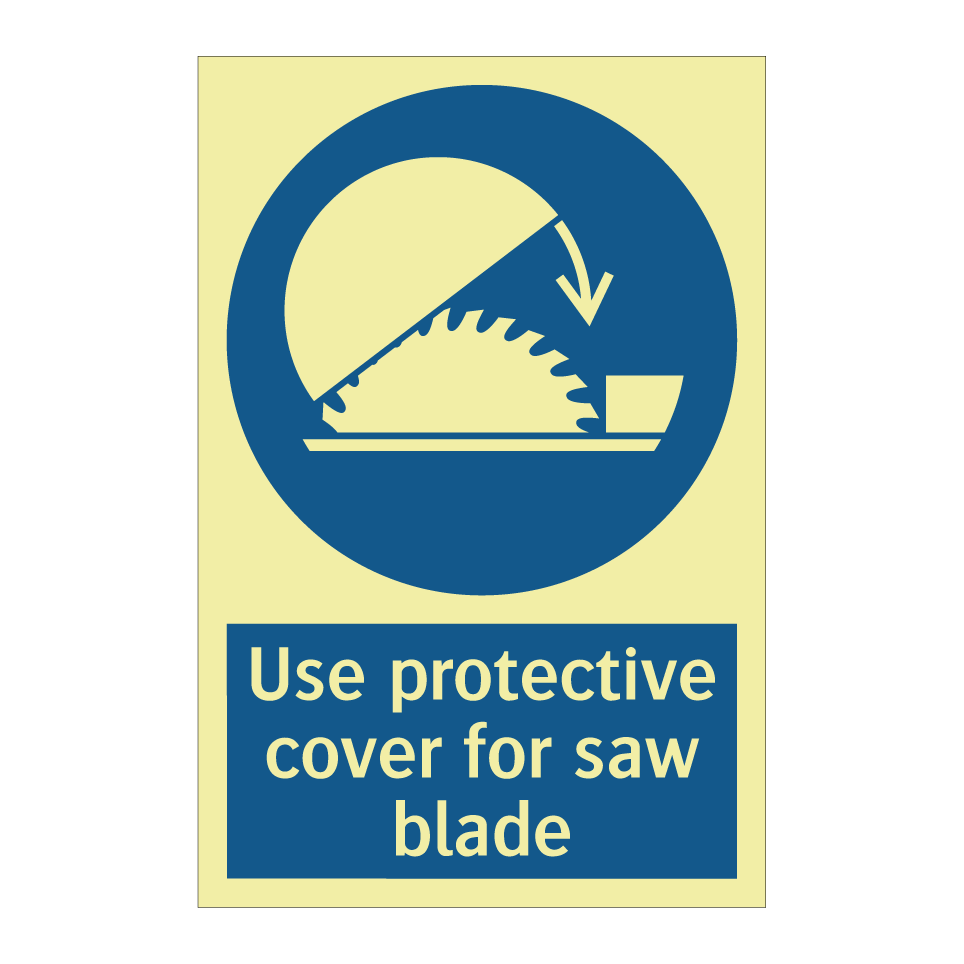 Use protective cover for saw blade
