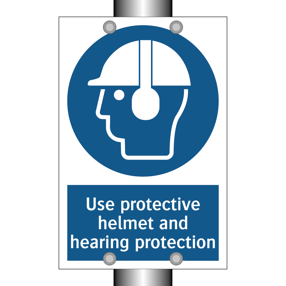 Use protective helmet and hearing protection