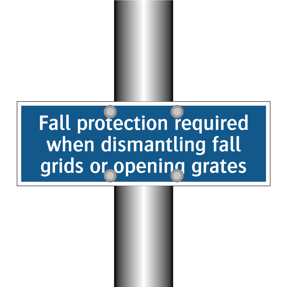 Fall protection required when dismantling fall grids or opening grates