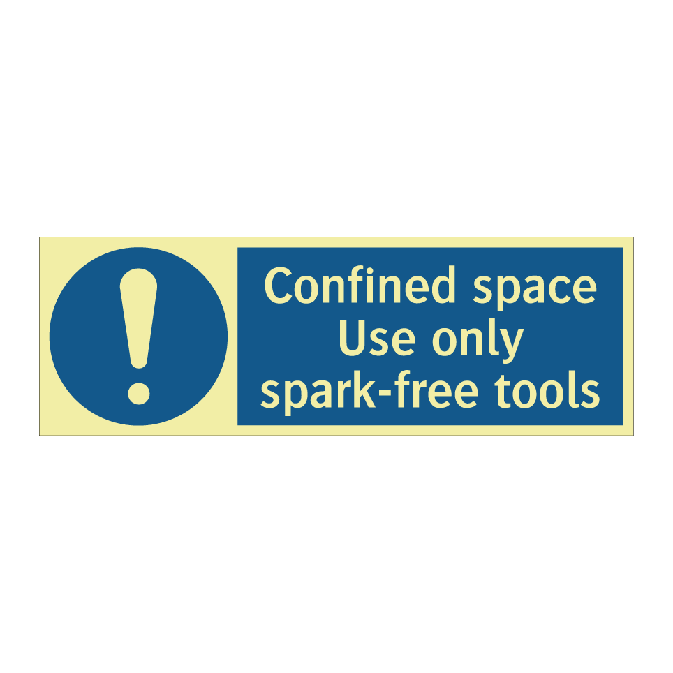 Confined space Use only spark-free tools