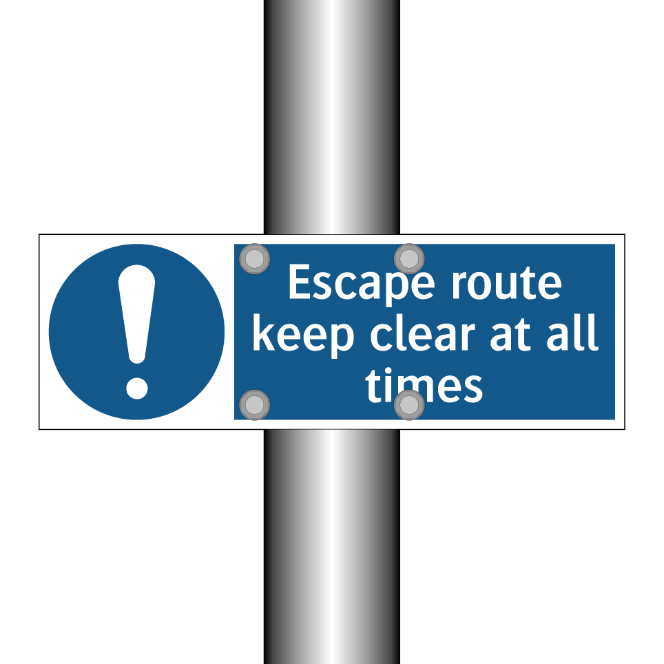 Escape route keep clear at all times