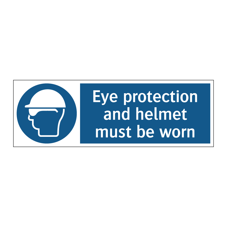 Eye protection and helmet must be worn
