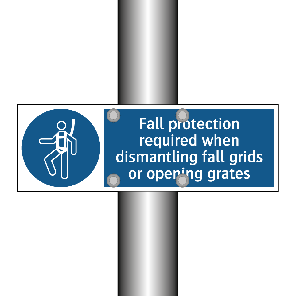 Fall protection required when dismantling fall grids or opening grates