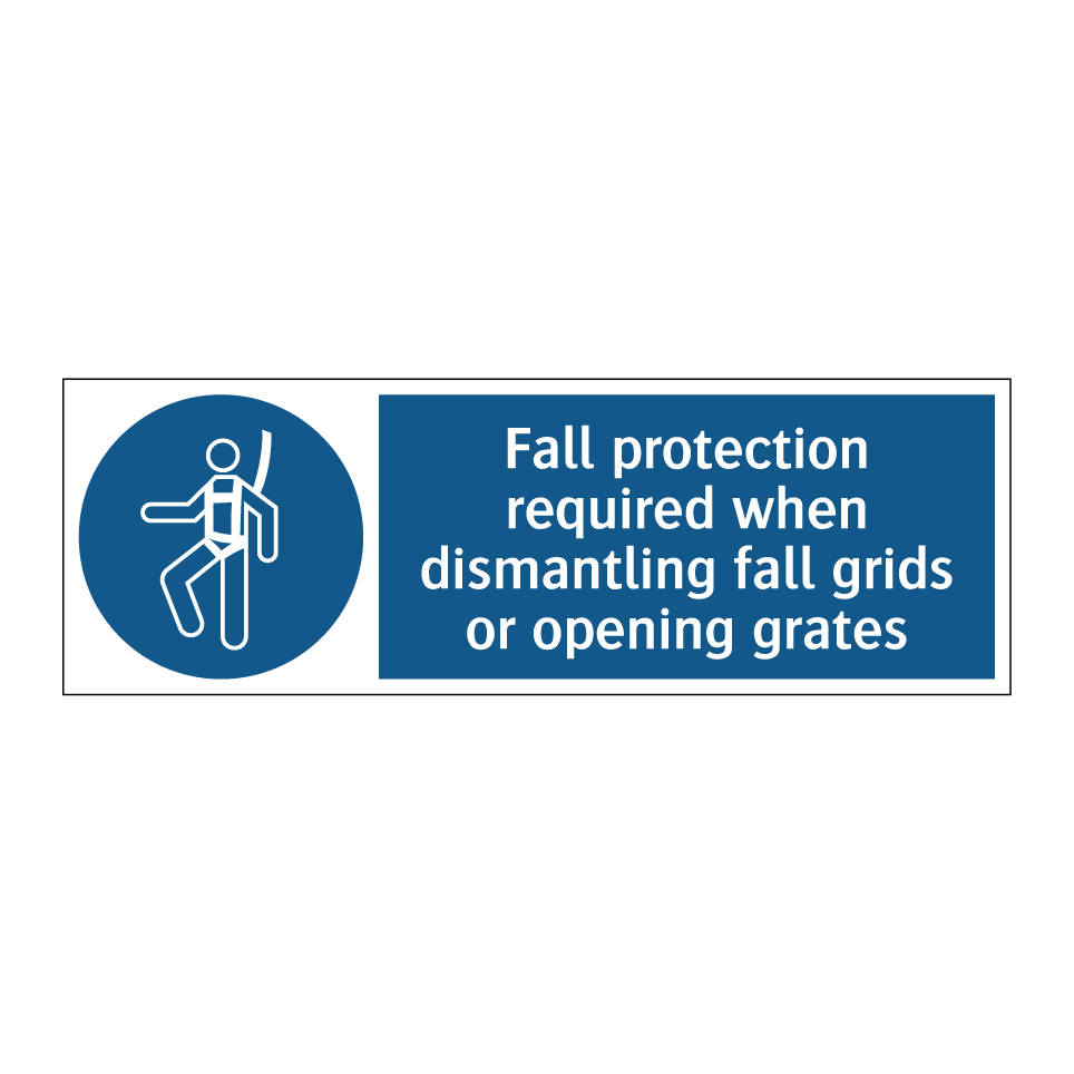 Fall protection required when dismantling fall grids or opening grates