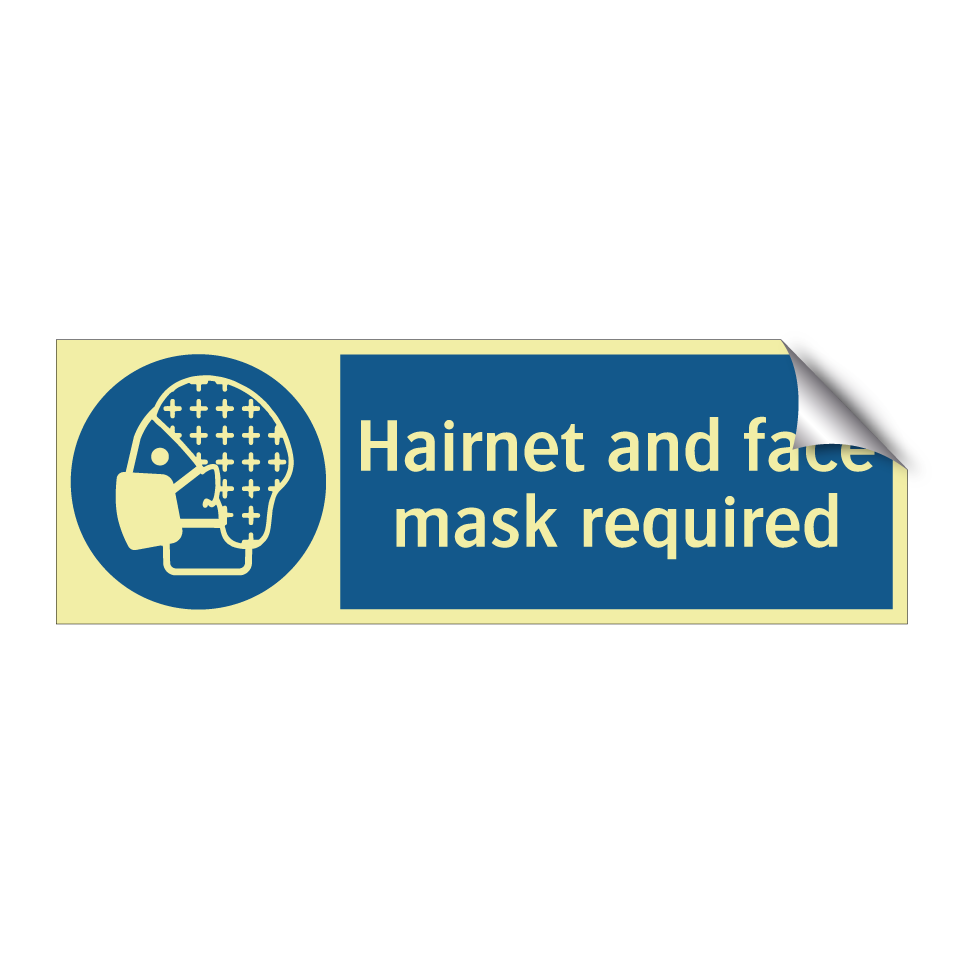 Hairnet and face mask required