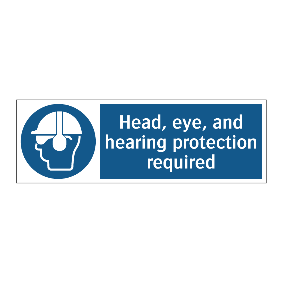Head, eye, and hearing protection required