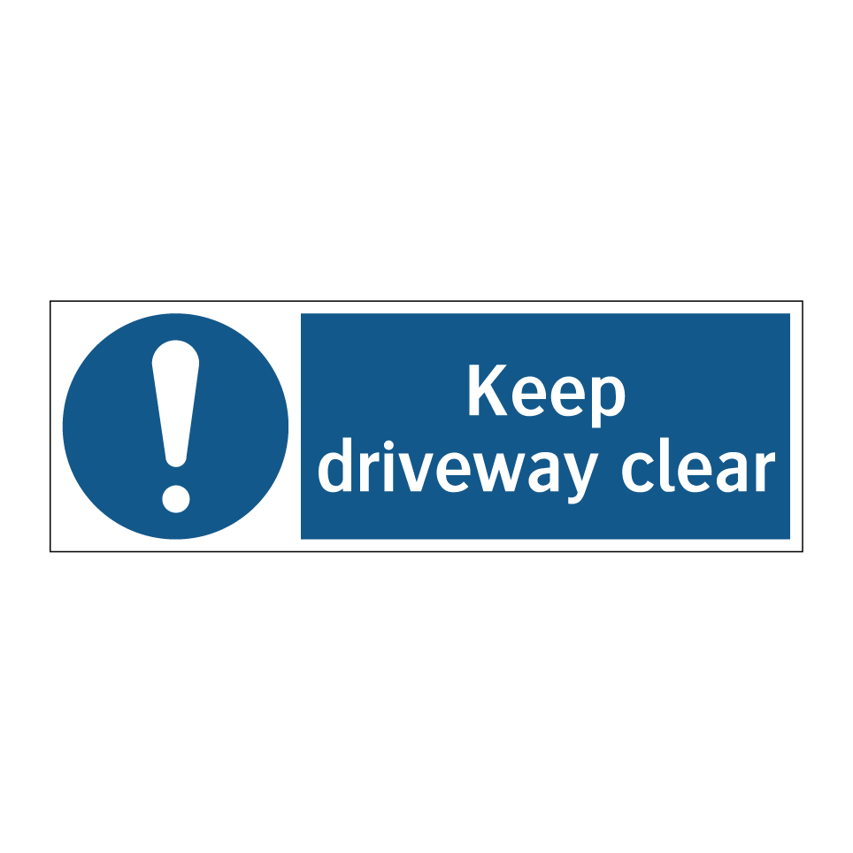 Keep driveway clear