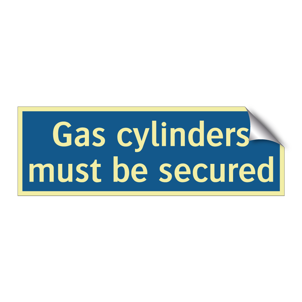 Gas cylinders must be secured