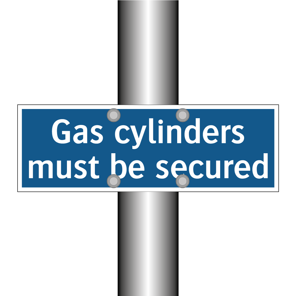 Gas cylinders must be secured