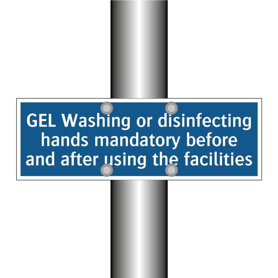 GEL Washing or disinfecting hands mandatory before and after using the facilities