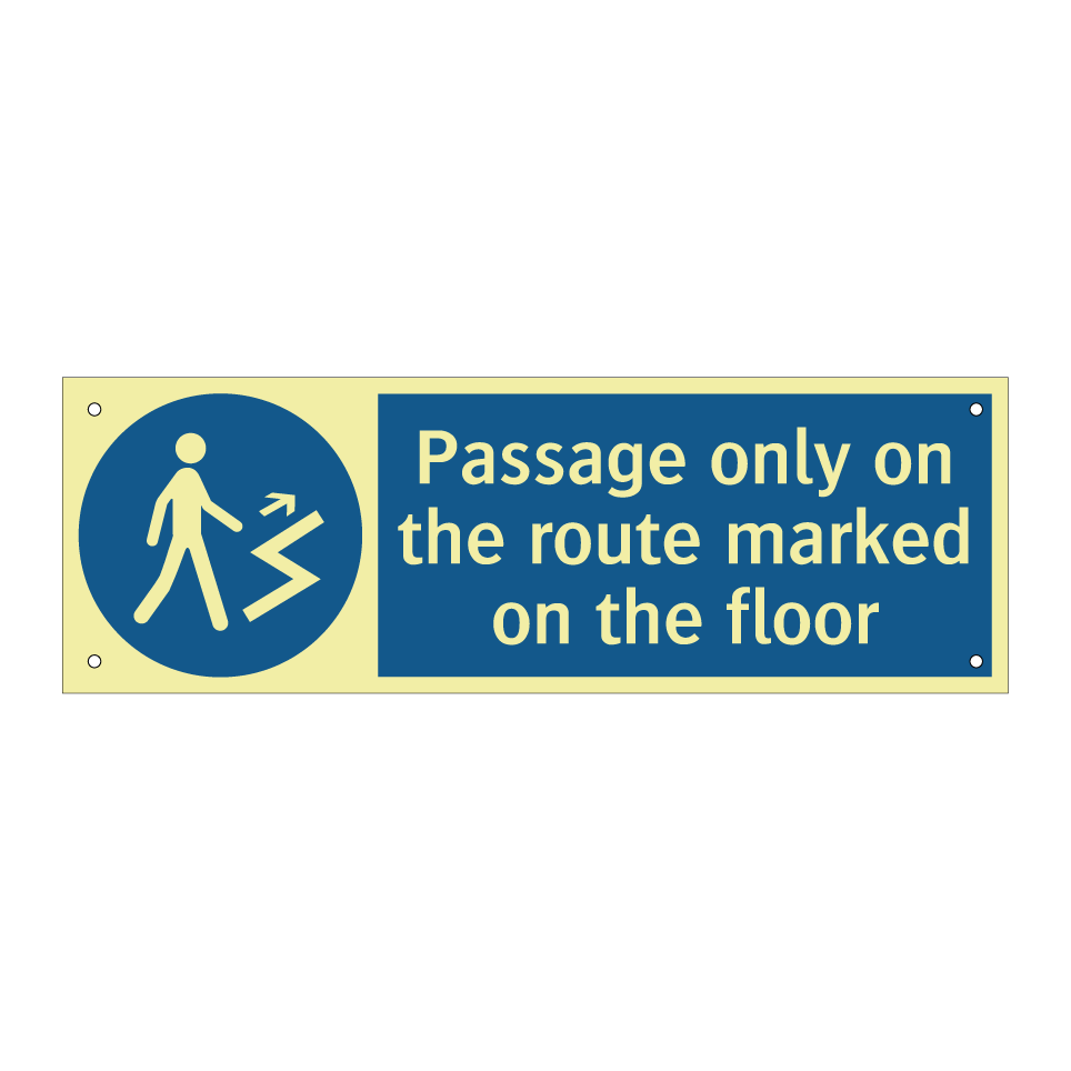Passage only on the route marked on the floor