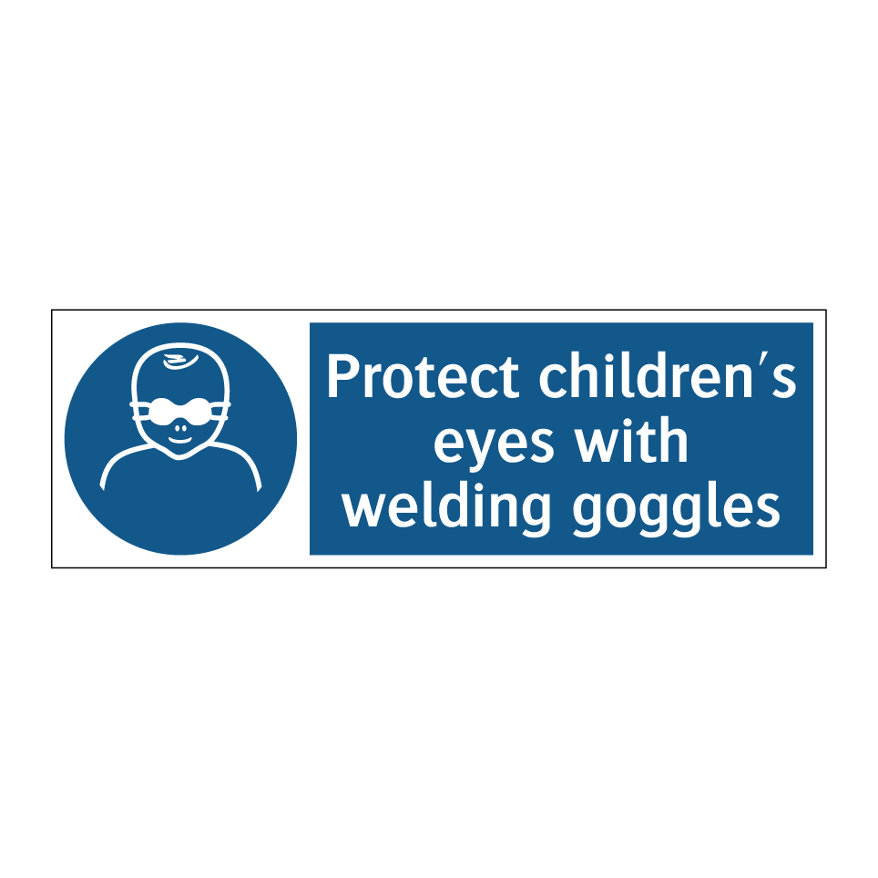 Protect children's eyes with welding goggles