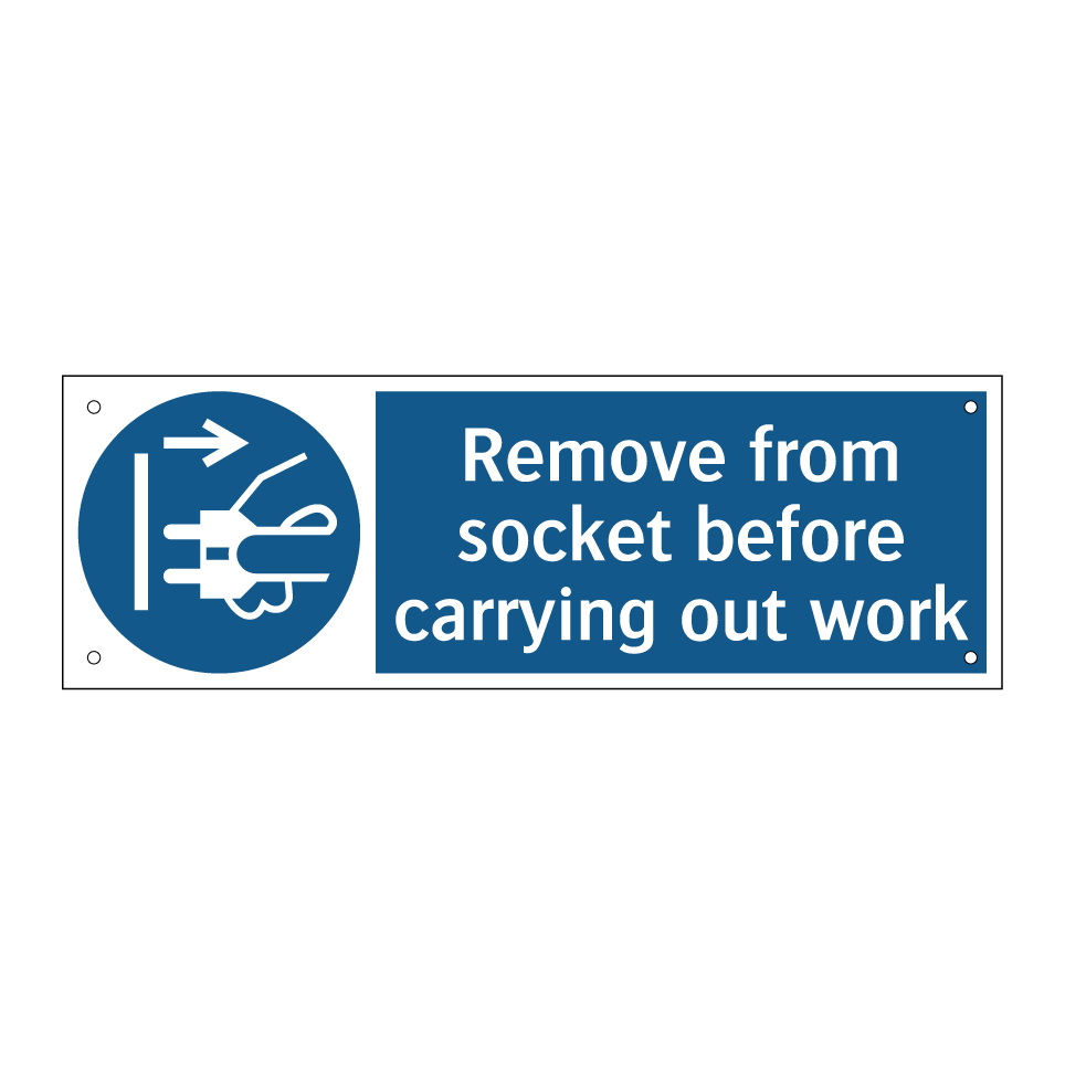 Remove from socket before carrying out work
