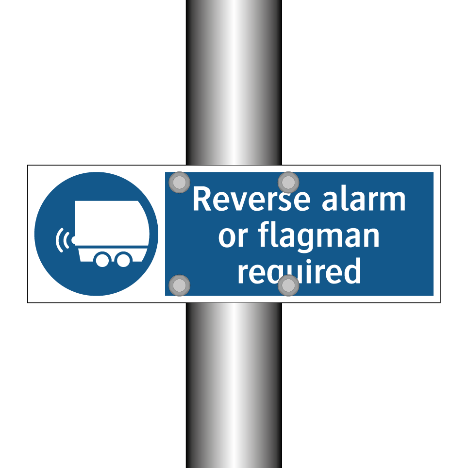 Reverse alarm or flagman required