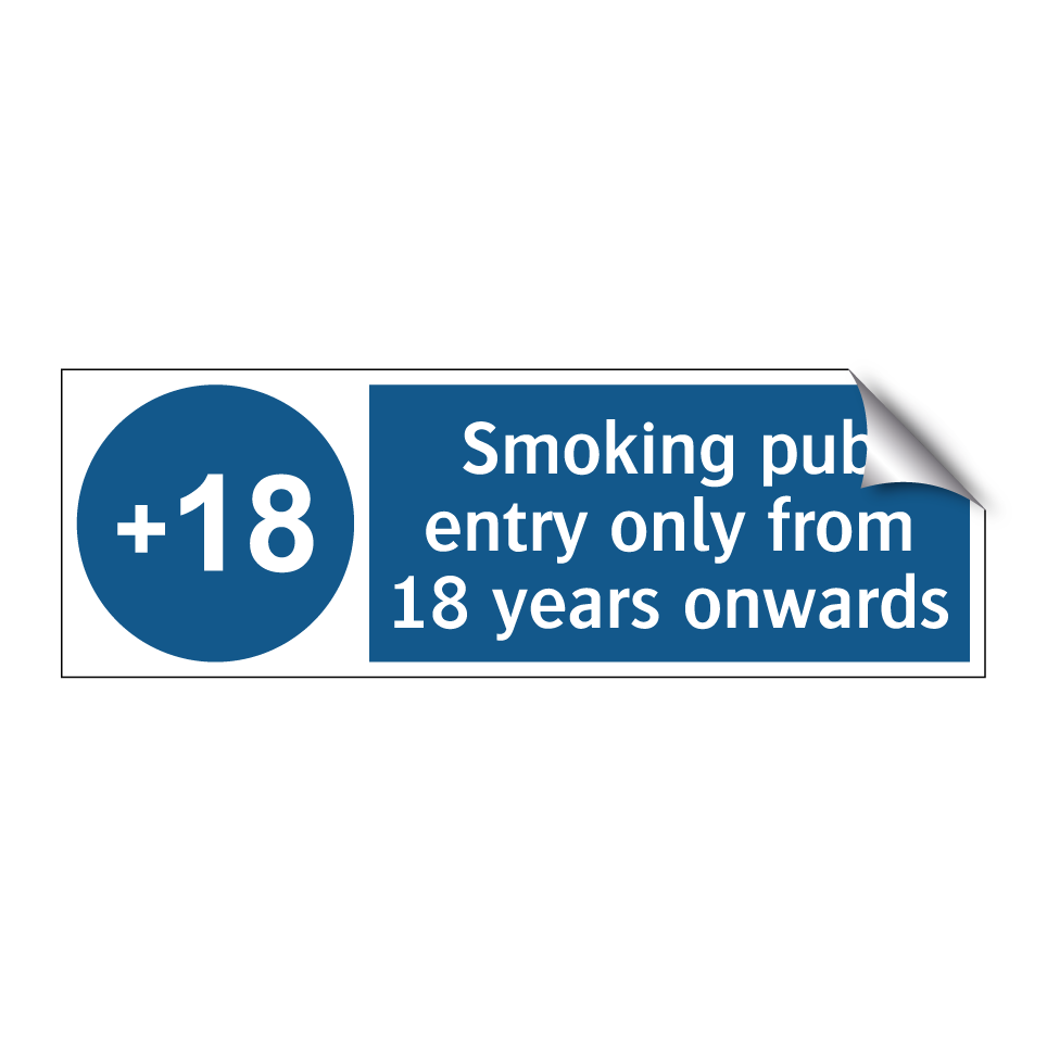 Smoking pub entry only from 18 years onwards