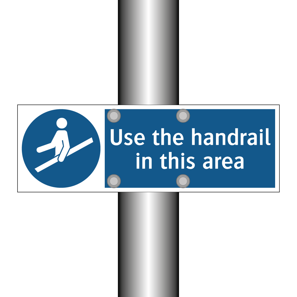 Use the handrail in this area