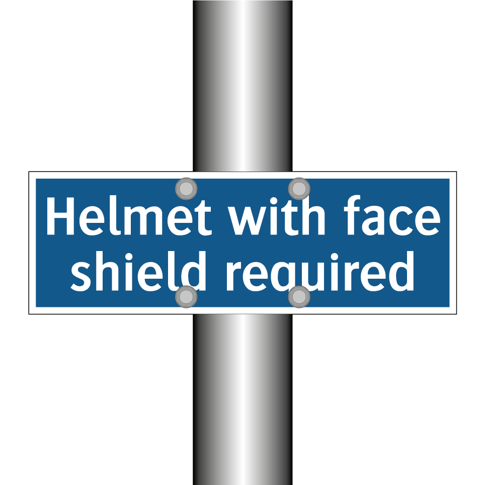 Helmet with face shield required