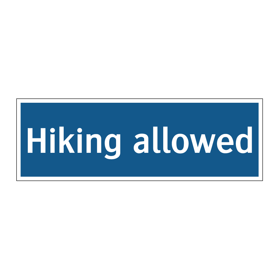 Hiking allowed