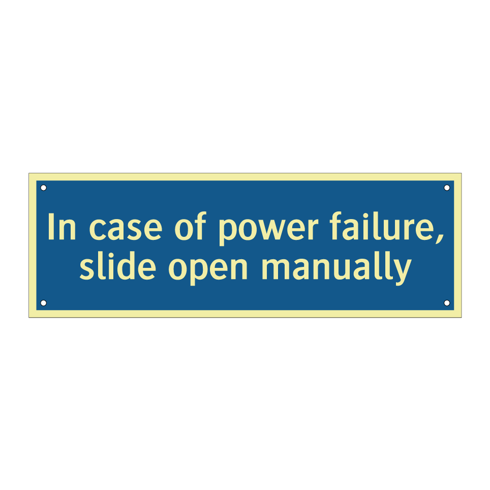 In case of power failure, slide open manually