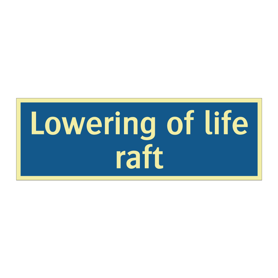 Lowering of life raft