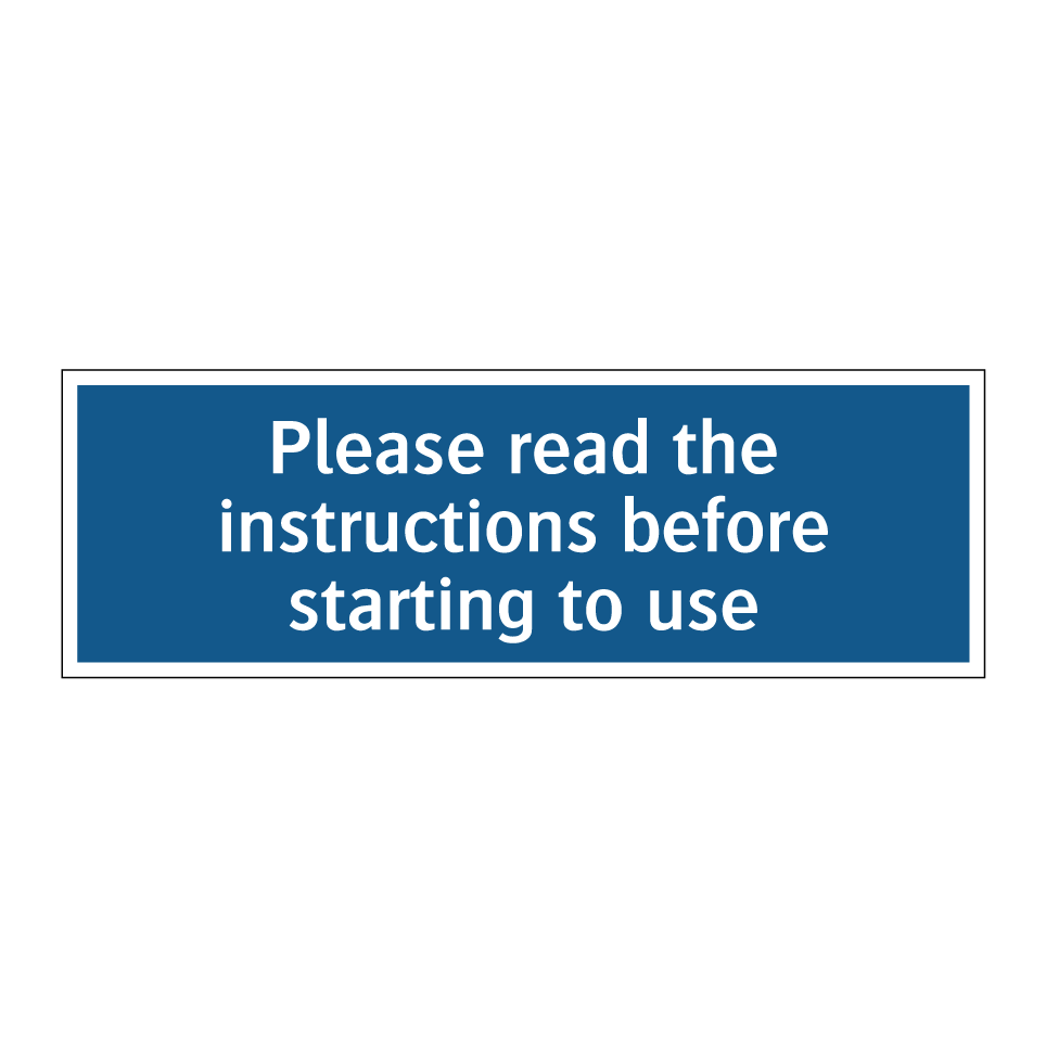 Please read the instructions before starting to use