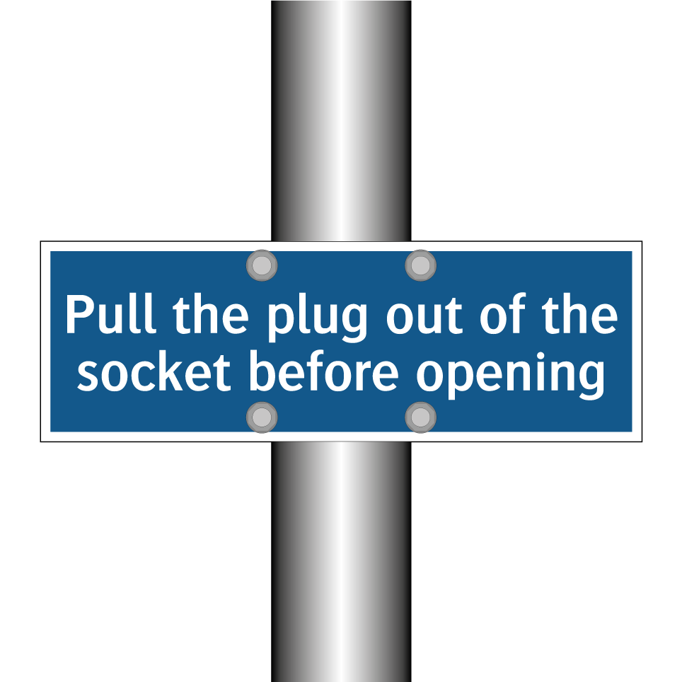 Pull the plug out of the socket before opening