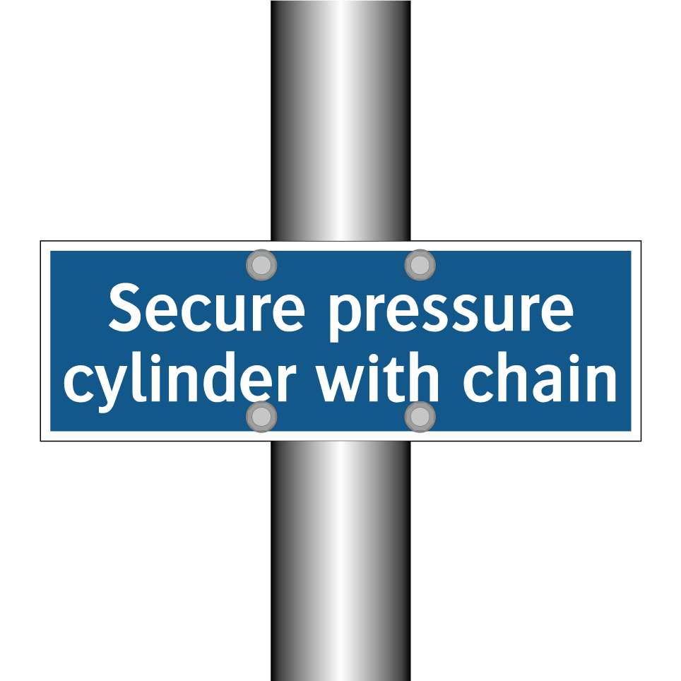 Secure pressure cylinder with chain
