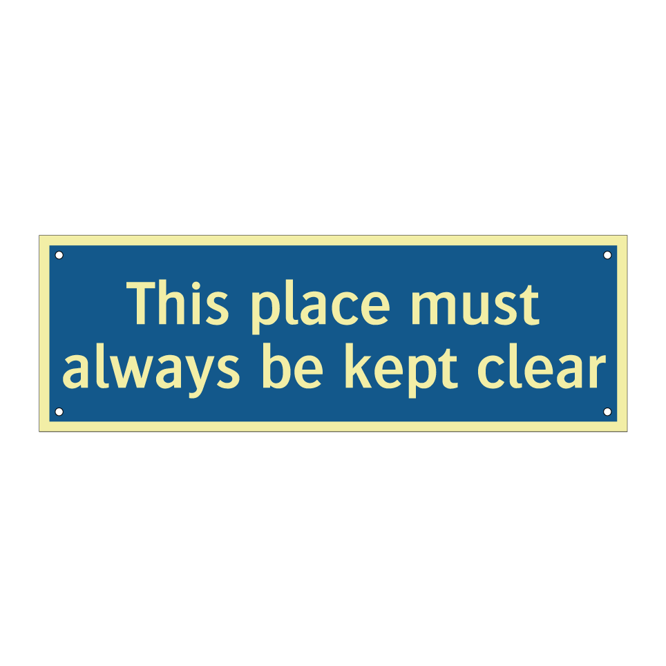 This place must always be kept clear