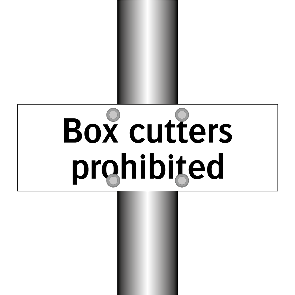 Box cutters prohibited