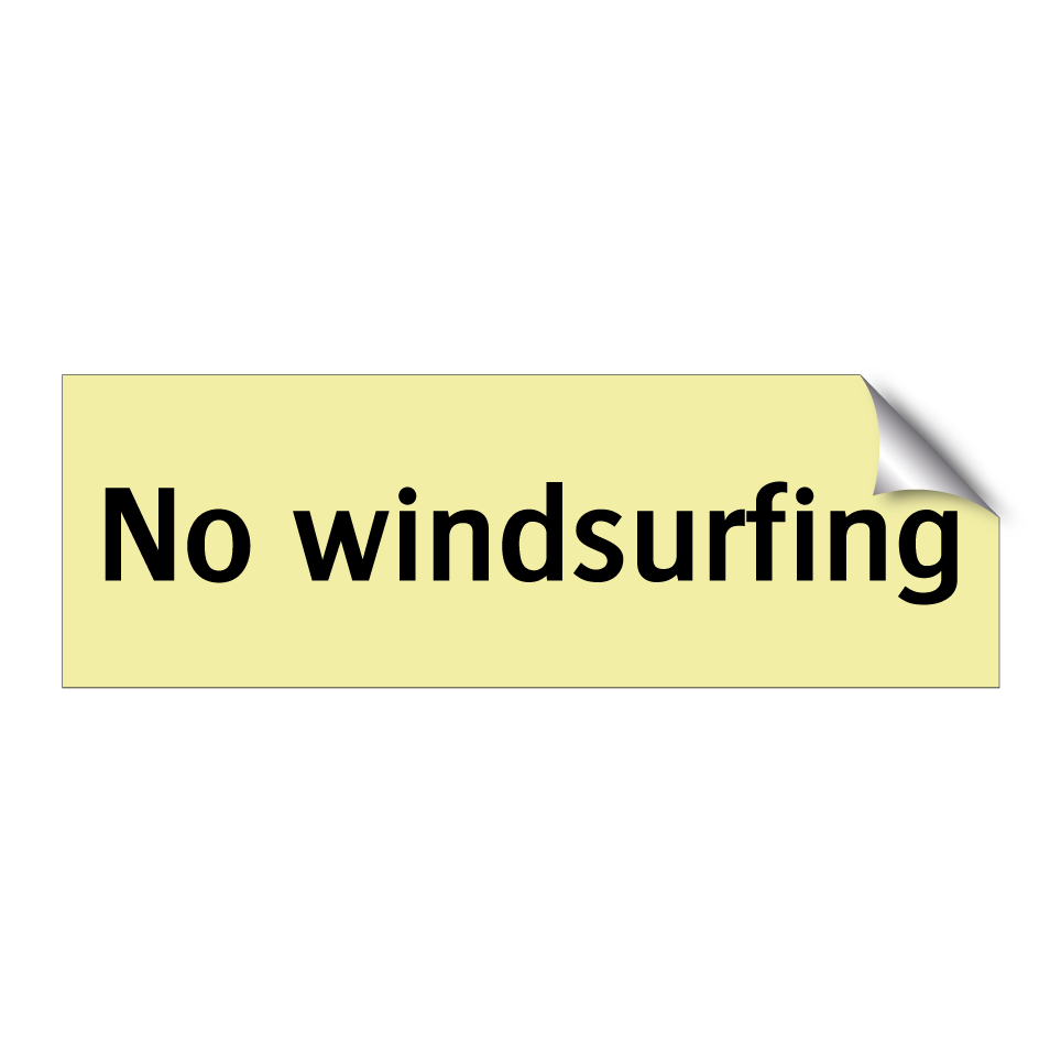 No windsurfing