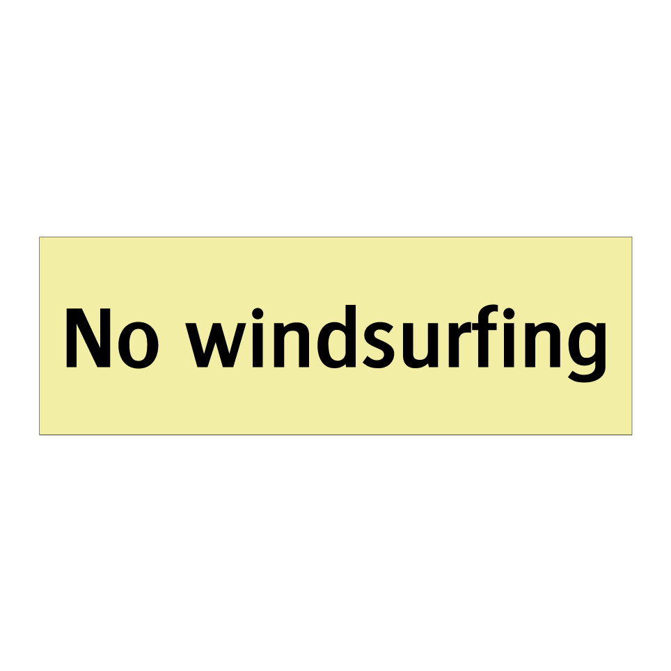 No windsurfing