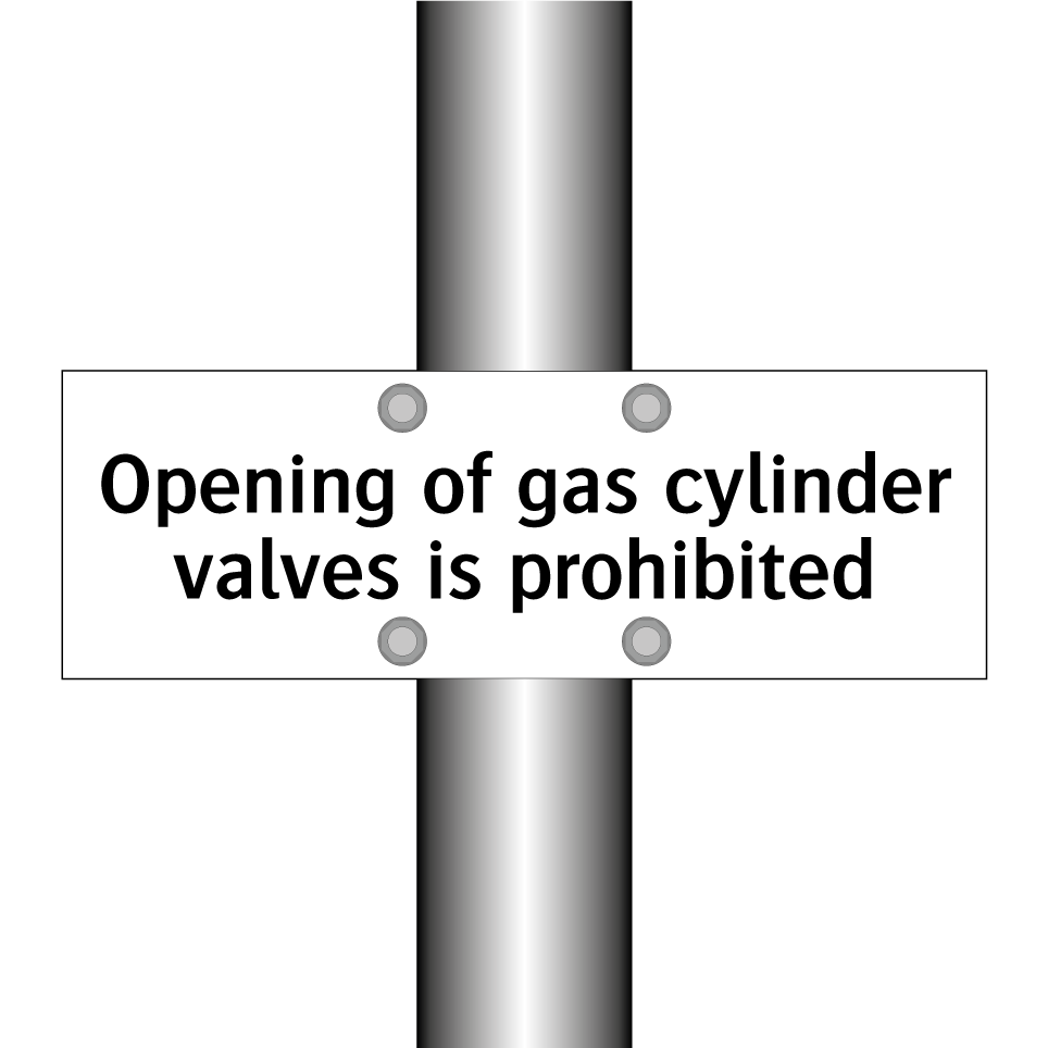Opening of gas cylinder valves is prohibited